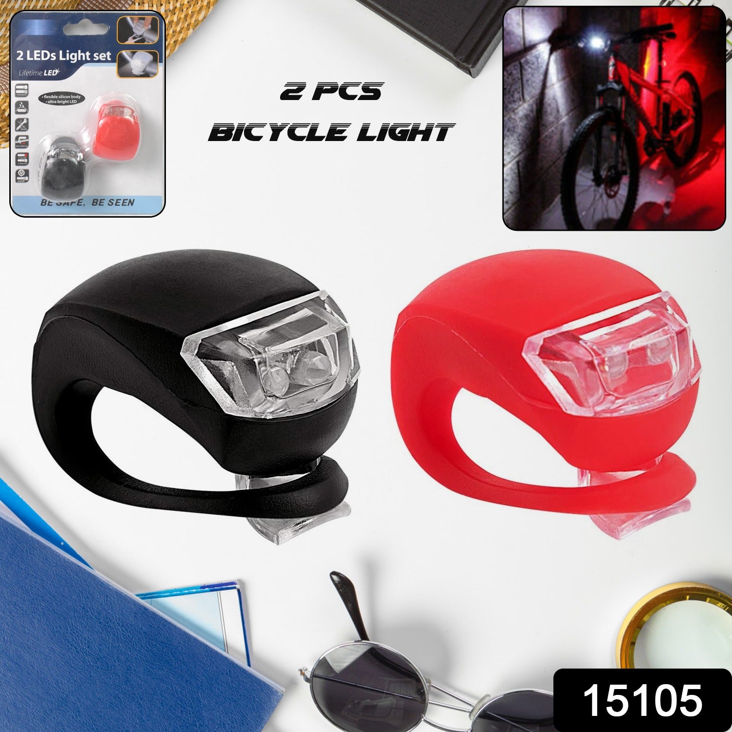Silicone Led Bike Light Set (2 Pcs Set) Silicone Led Bike Light Set (2 Pcs Set)
